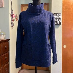 Columbia Lodge Funnel blue and black patterned pullover sweatshirt size S
